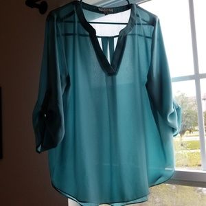 Teal shear top